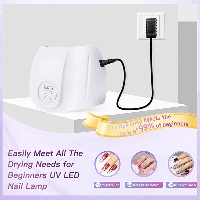 UV Light for Gel Nails, LKE 72W UV LED Nail Lamp with 21pcs Lamp Beads 3 Timers Smart Sensor Nail Dryer for Gel Polish Polygel Fast Curing Professional UV Light for Home Salon Nail Tools