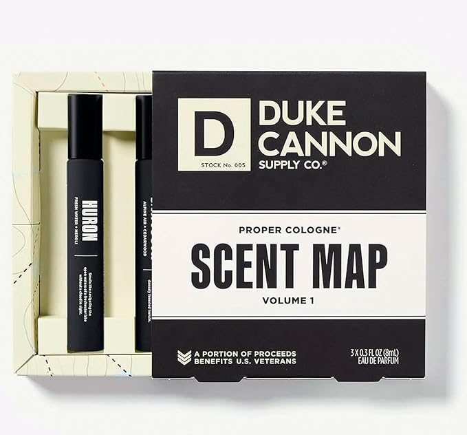 Duke Cannon Supply Co. Proper Cologne, 1.7 Fl Oz - Eau de Parfum for Men (0.9 Fl Oz, Sawtooth + Huron + Midway)