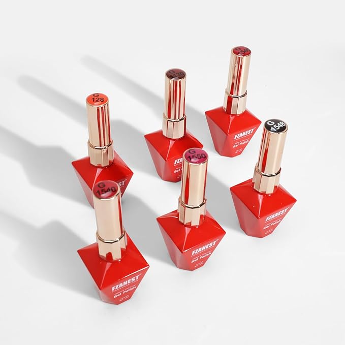 FZANEST 30pcs 12ml Red Gel Nail Polish Set TPO & Hema-free, Cherry Blood Bright Red Orange With Top Coat Base Builder Gel Nail Glue Soak Off Gel Polish Kit For Nail Salon Home Gifts for Women