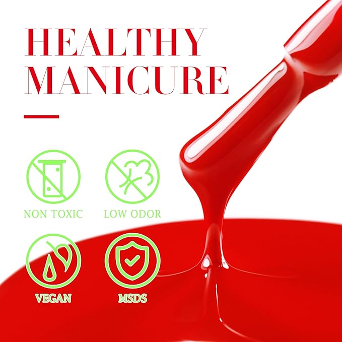 Double Rhythm 15ML Gel Nail Polish Pure Sheer Same Color Same Bottle Soak Off Gel Polish Art Manicure Salon DIY at Home for Women (Neon Red-A1422)