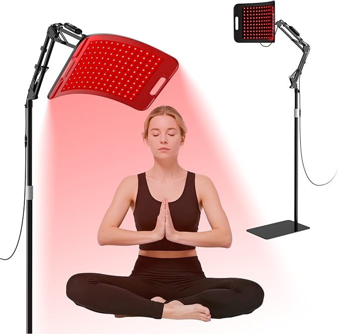 Red Light Therapy for Face and Body,Red Light Therapy Lamp with Stand, 660nm Red Light & 850nm with Red Light Therapy Stand