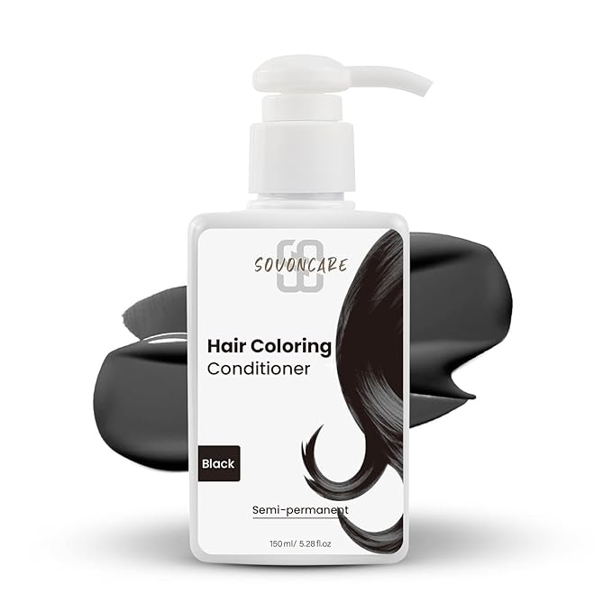 SOVONCARE Black Hair Color Depositing Conditioner Mask 5.28 OZ, Cruelty-Free