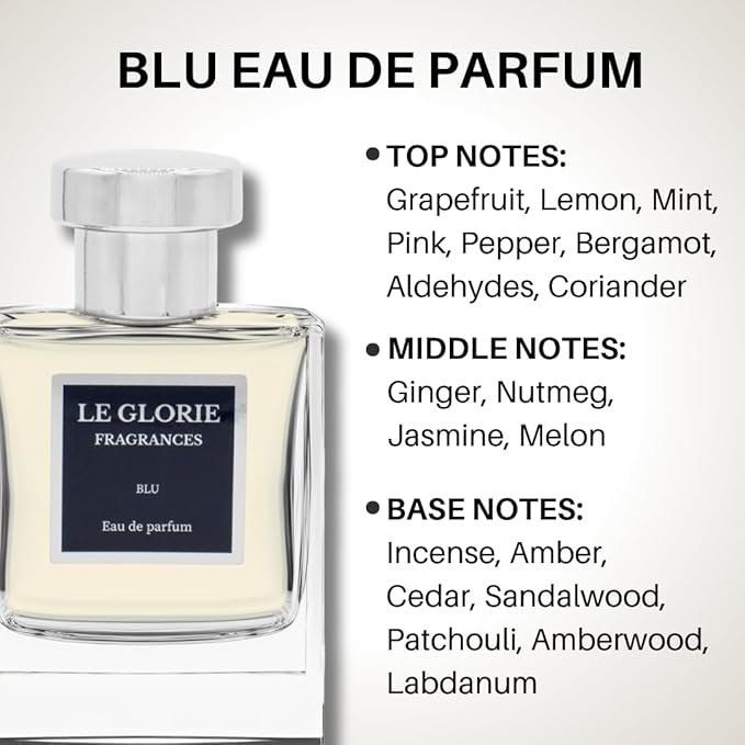 inspired by C-Hha Bl-ue EDP, Long Lasting 12-14 Hours Perfume Spray for Men, All Skin Types, Cruelty Free - 0.33 oz 10ml