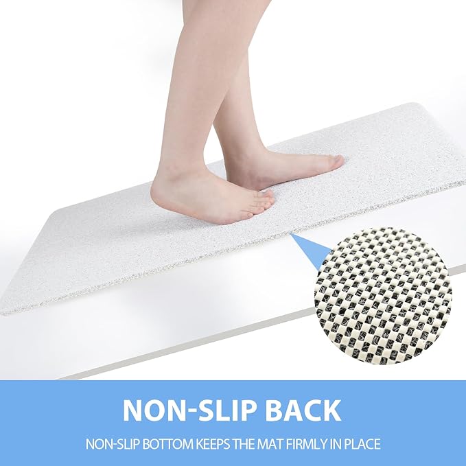 Non-Slip Bathtub Mat, Anti Slip Shower Mat, Fast Drying Bathtub Mats, Foot Scrubber Mat, Anti Slip Mat for Tub, Floor, Bathroom, Kitchen, Home, Hotel (White 40"×16")