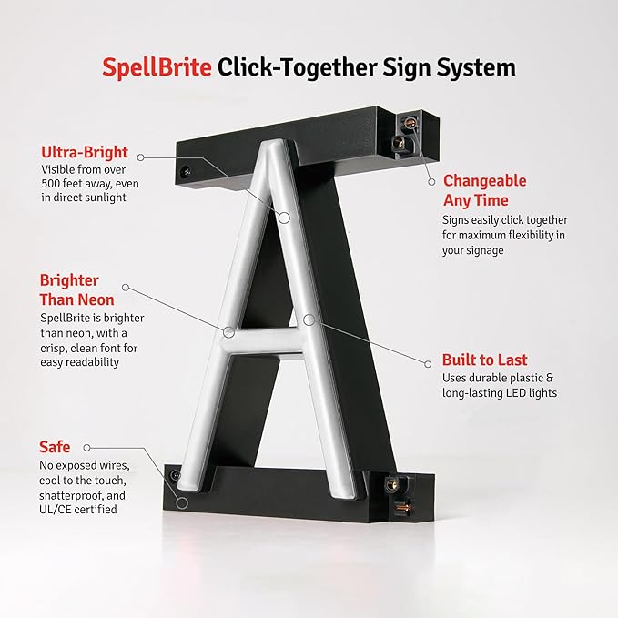 SpellBrite MANICURES Sign | Nail Salon-Related Sign with Neon Look, White LED Light Source | 33.9" x 6.3"