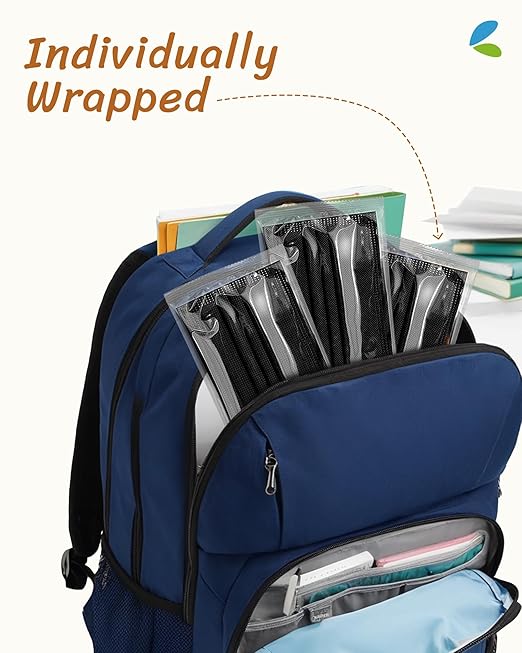 FriCARE Face Masks Disposable for Kids, 4 Ply ASTM Level 3, FSA HSA Eligible, Allergy Protection, Individually Wrapped, 50 Pack, Classic Solid Black