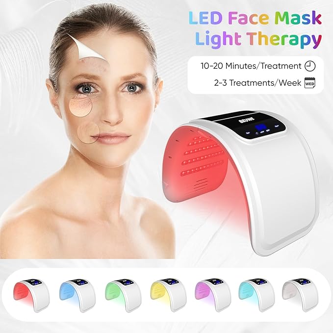 Red-Light-Therapy-for-Face，Led Face Mask Light Therapy Red & Blue Rejuvenation Tool SPA Equipment Led Neck Body Hand Mask for Skincare at Home