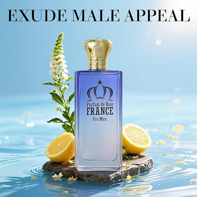 PARFUM DE ROIS FRANCE Long-Lasting Cologne for Men | Fresh Citrus & Woody Scent | Eau de Toilette 100ml Spray | Day to Night Fragrance