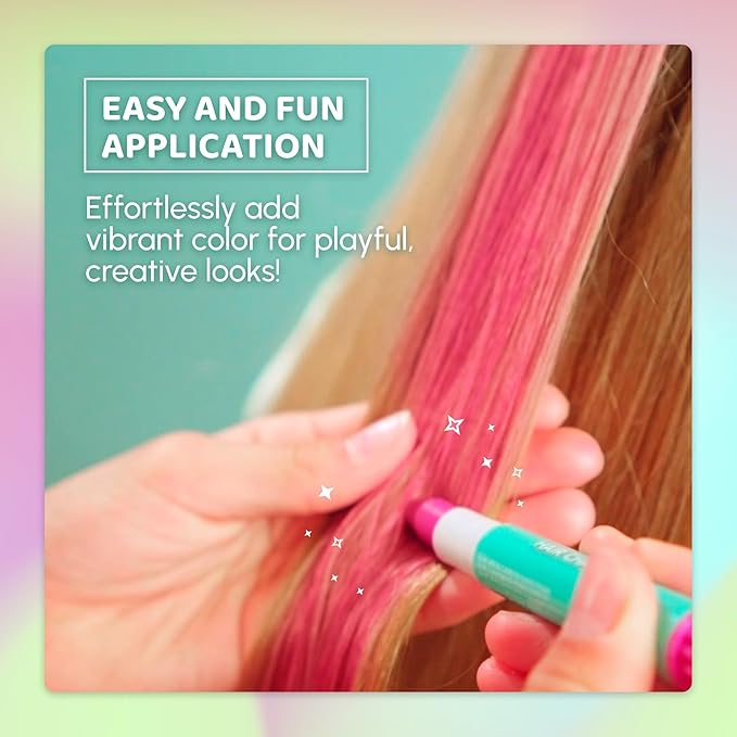 Blue Squid Hair Chalk for Girls Pens – 10 Dustless Vibrant Temporary Hair Color for Kids - Ideal Christmas, Birthday Gifts for Girls & Teens - Kid Safe, Washable Hair Dye for Ages 6 7 8 9 10 11 12