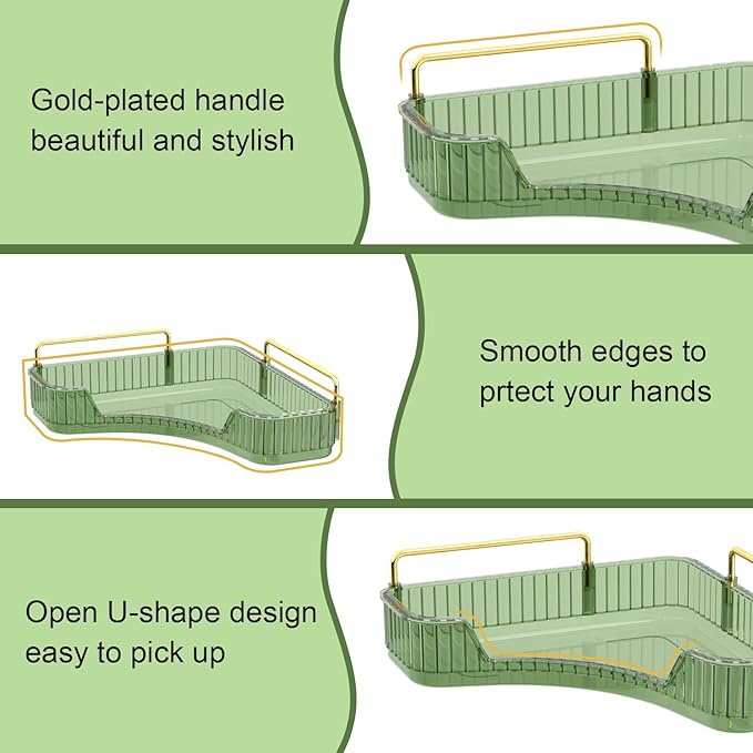 GTI 2 Tier Bathroom Counter Organizer, Multi-Function Corner Bathroom Organizer Countertop,Makeup Organizer Perfume for Dresser Vanity Tray, Spice Rack Organizer for Kitchen (Clear)