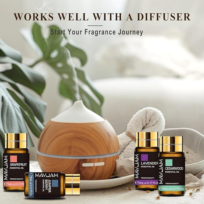 MAYJAM 20x5ML Essential Oil Gift Set, Pure Essential Oils for Diffusers for Home, Long Lasting Scented Oil for Soap Candle Making