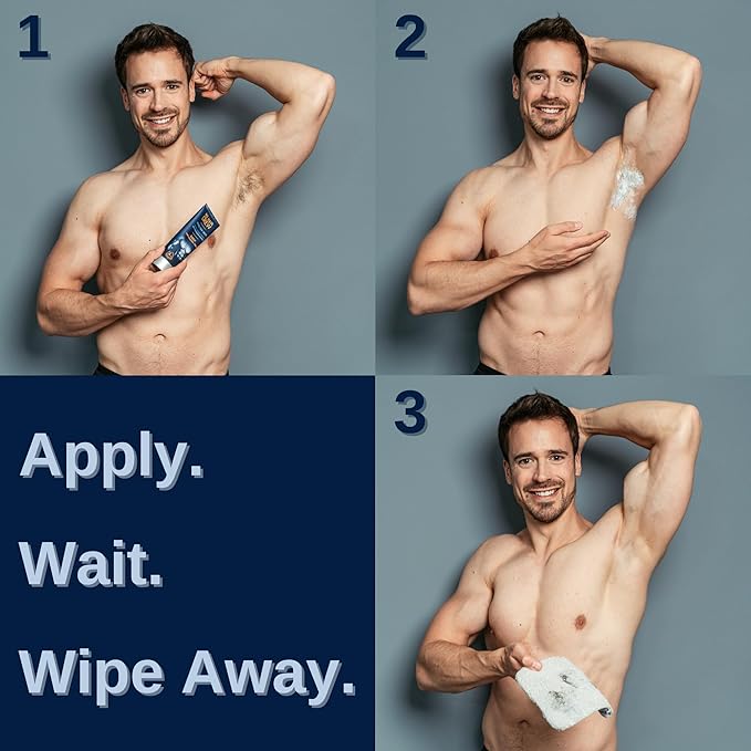 No Hair Crew Intimate/Private At Home Hair Removal Cream for Men - Painless, Flawless, Soothing Depilatory for Manscaping Unwanted Coarse Male Body Hair, 100ml (2 Pack)