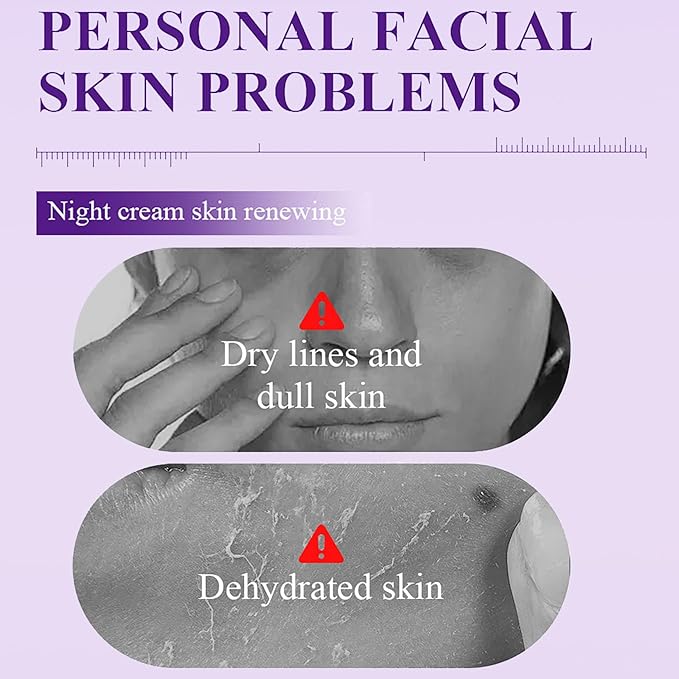 Skin Renewing Night Cream - Niacinamide, Peptide Complex & Hyaluronic Acid Face Moisturizer | Anti-Aging,Reduces Fine Line Appearance, Enhances Skin Elasticity，Suitable for All Skin Types, 1.76 fl.oz