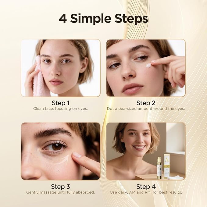 Hydrating Eye Serum for Dark Circles and Puffiness – Caffeine, Retinol, Niacinamide, Peptides – Anti-Wrinkle, Firming, Smooths Fine Lines – Under Eye Treatment – 0.7 fl. oz