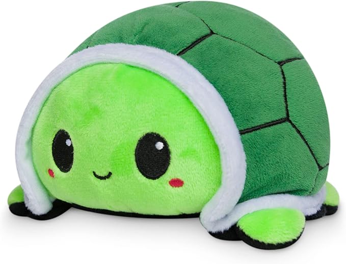 TeeTurtle - The Original Reversible Turtle Plushie - Ninja - Cute Sensory Fidget Stuffed Animals That Show Your Mood 4 Inch