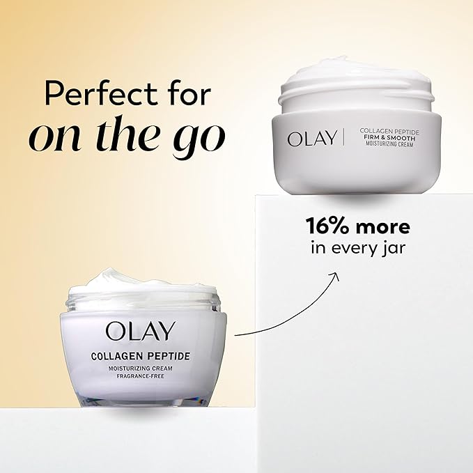 Olay Regenerist Radiance Collagen Peptide Face Moisturizer: Firm & Smooth Cream - Fragrance-Free, Hydrating, Firming, Anti-Aging & Anti-Wrinkle - 2 Oz