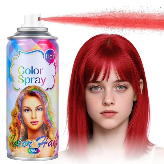 Acomler Red Hair Spray Temporary Hair Color Spray for Kids Women Men, One-Day Hair Color Wax, Washable Temporary Hair Dye for Cosplay, Party DIY, Christmas, Halloween, Crazy Hair Day(Red, 120ML)