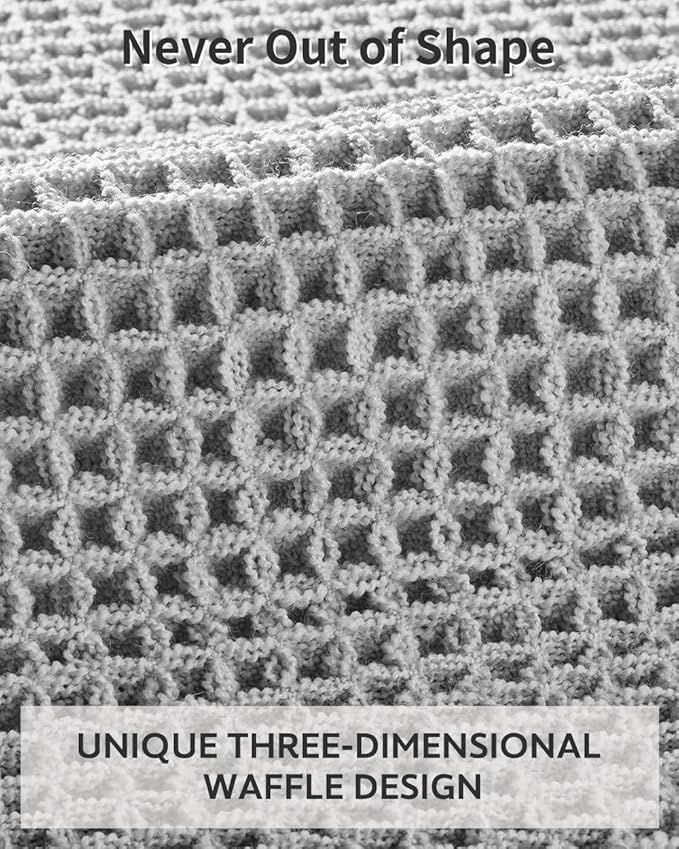 tchdio Waffle Bath Mat Rug, Super Absorbent Non Slip Bath Mats for Bathroom Mat Ultra Soft Bathmat Machine Washable Bathroom Rugs with Tassels, Bath Rugs Beside Tub, 18" x 30"