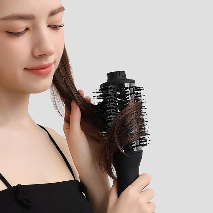 AINA Hot air Brush, Blow Dryer Brush | 60MM 2-in-1 Titanium Volumizer, 3 Heat Settings | 360° Vented Airflow 110V/ALCI Plug (60mm Round)