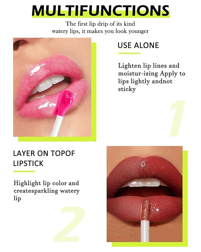 Lip Oil Lip Glaze-1Pcs Hydrating Plum Lip Glow Oil,Shiny Transparent Tint Lip Gloss Plumping,Long Lasting Non-sticky Clear Glow Reviver Lip Care Oil,Christmas Lip Makeup Gift for Women Girl-04#