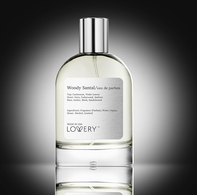 LOVERY Woody Santal Eau de Parfum, Inspired by Fragrance S.antal 33. Long Lasting Perfume for Women & Men, Vegan, Unisex Perfume Spray 100ml EDP Perfumes for Women - Made in USA
