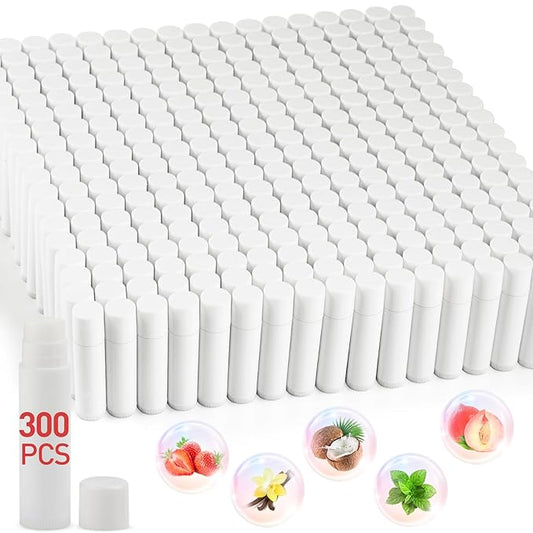 DMSKY Lip Balm Bulk Unlabeled 300 Pack, Custom Chapstick Bulk Natural Ingredients Vitamin E Shea Butter, Gift For Baby Shower & Wedding Favors