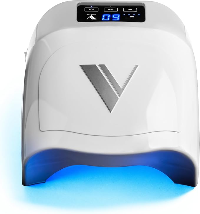 V Beauty Pure Cordless UV Nail Lamp (White) - 36W Portable UV Light for Gel Nails with Multiple Timer Settings - LED Curing Light Nail Polish Dryer for Professional Nail Art, Salon & Home DIY