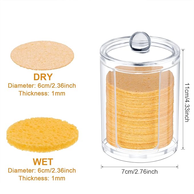 Geiserailie 50 Pcs Compressed Facial Sponges Facial Makeup Natural Cosmetic Spa Sponges for Women Cleansing, Exfoliating Mask, Makeup Removal, Dead Skin, and Dirt, Travel Accessories(Yellow)