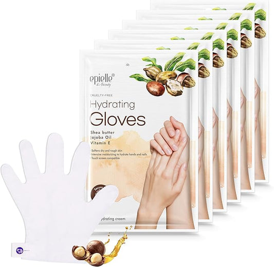 Epielle Hydrating Hand Mask 6 Pairs, Deep Moisturizing Gloves for Dry, Cracked Hands, Self Care Gifts for Women, Spa Kit, Stocking Stuffers, Thanksgiving Essentials