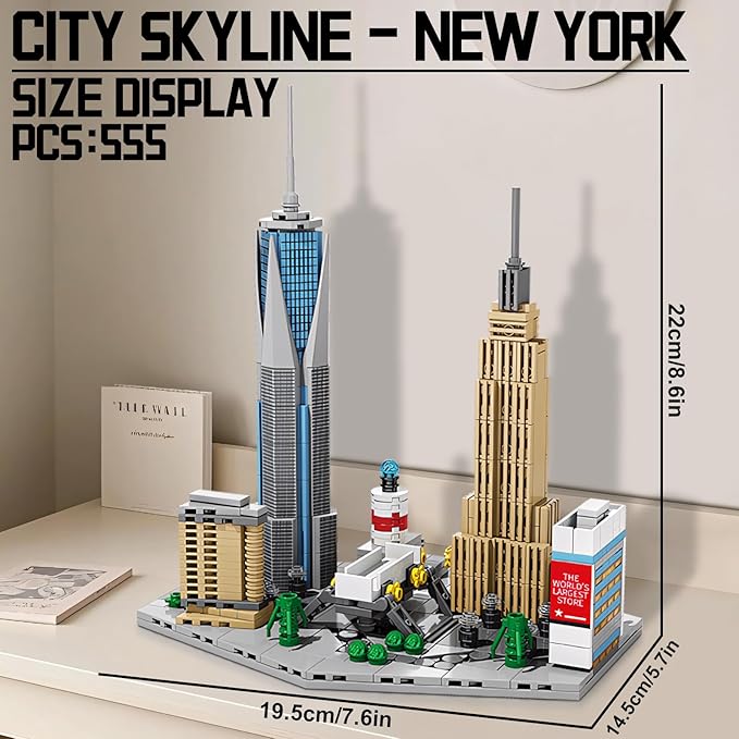 Architecture New York City，New York SkylineEmpire State Architecture Building Micro Mini Blocks Building Blocks Model Great Gifts for Kids and Adults