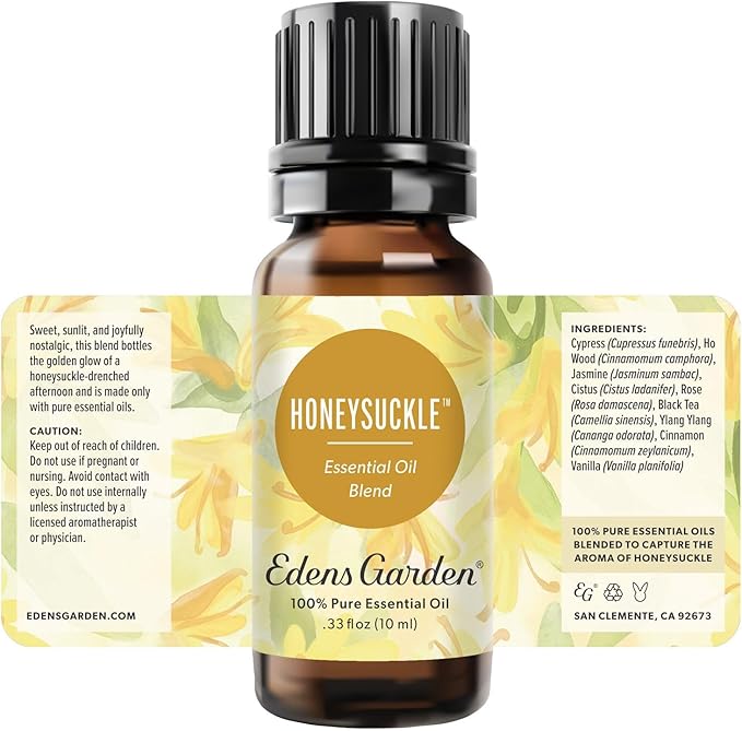 Edens Garden Honeysuckle Essential Oil Blend – 100% Pure Therapeutic Grade, for Diffuser, DIY Soap & Candle Making, Clean, Synthetic-Free & Natural, Plant-Based, Gift for Women 10 ml (.33 fl oz)