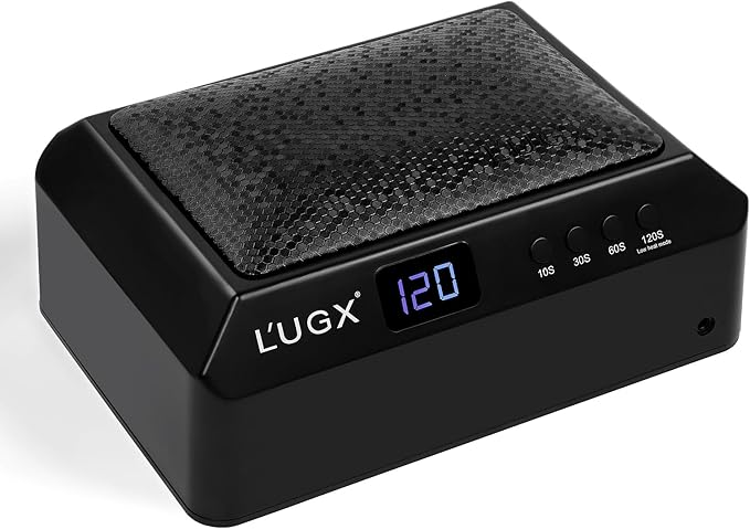 L'UGX Professional Nail Lamp for Gel Polish Dryer 72W LED UV Nail Lights with Arm Rest Pillow & Retractable Tray,Perfect for Manicure & Pedicure at Salon & Home Black