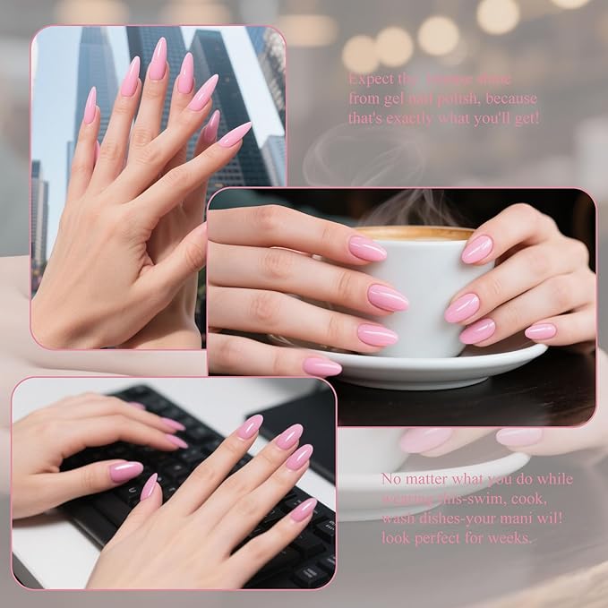 Artdone Gel Nail Polish Hema-free Solid Color Light Pink For All Seasons Neutral Soak Off LED Lamp Needed For Manicure Nail Art