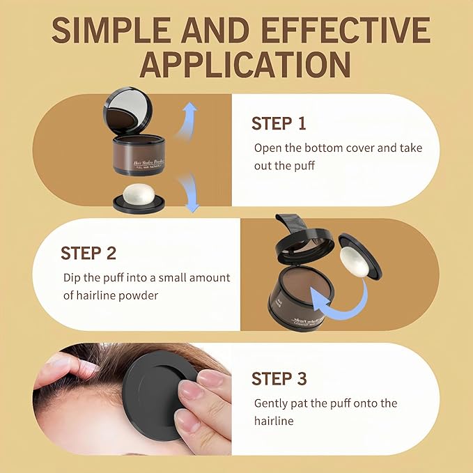 Hairline Powder (Light Blonde) Hair Dye, Instantly Color Shadow Cover for Gray Roots, Touch-Up for Thin Hair 4g