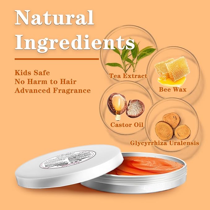 Orange Hair Color Wax, Temporary Hair Color Wax, Temporary Hair Dye for Dark Hair, Washable, Kids, Halloween, Cosplay, Party, Girls