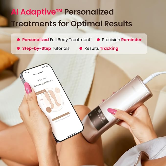 Laser Hair Removal, 25J Energy Triple-Pulse IPL Laser Hair Removal for Women, 12 cm² Comfort Sapphire 37 °F Ice-Cooling Contact, Hair Removal Device for Armpits Legs Arms Bikini Line