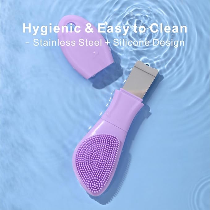 Blackhead Remover & Silicone Face Scrubber,Face Spatula,Facial Cleansing Brush, Pore Brush, Face Scrubber Exfoliator for Facial Deep Cleansing (Purple)