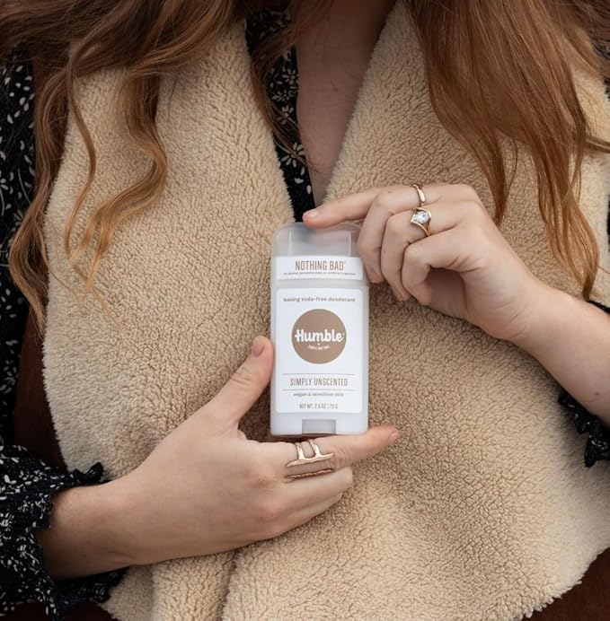 HUMBLE BRANDS Aluminum-Free Deodorant, Vegan and Cruelty- free, Formulated for Sensitive Skin, Simply Unscented, 2.5 Ounce (Pack of 1)