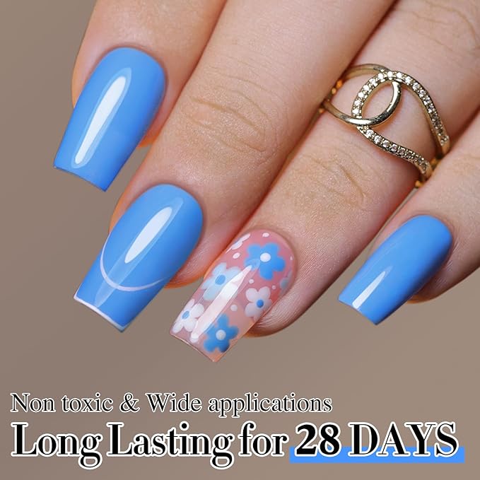 Double Rhythm 15ML Gel Nail Polish Pure Sheer Same Color Same Bottle Soak Off Gel Polish Art Manicure Salon DIY at Home for Women (Blue-A1336)