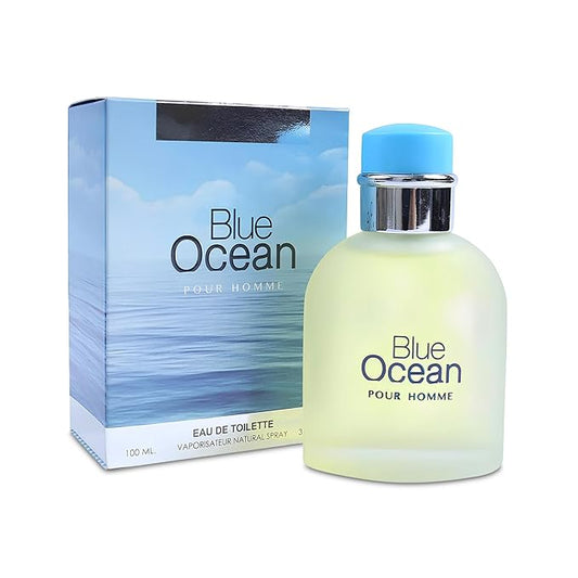 Blue Ocean Sensual Woody Fragrance for Men | Long Lasting Cologne Aromatic Scent, Eau de Parfum Natural Spray - Great Holiday Gift, 3.4 Fl Oz/100 Ml