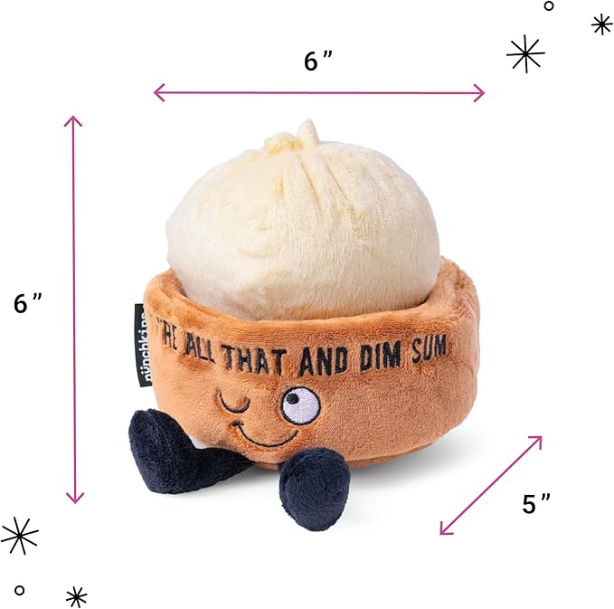 Punchkins Dim Sum Plushie - You're All That and Dim Sum Punny Food Plush, Gift for Food Lovers, Plush Toy for Gifting