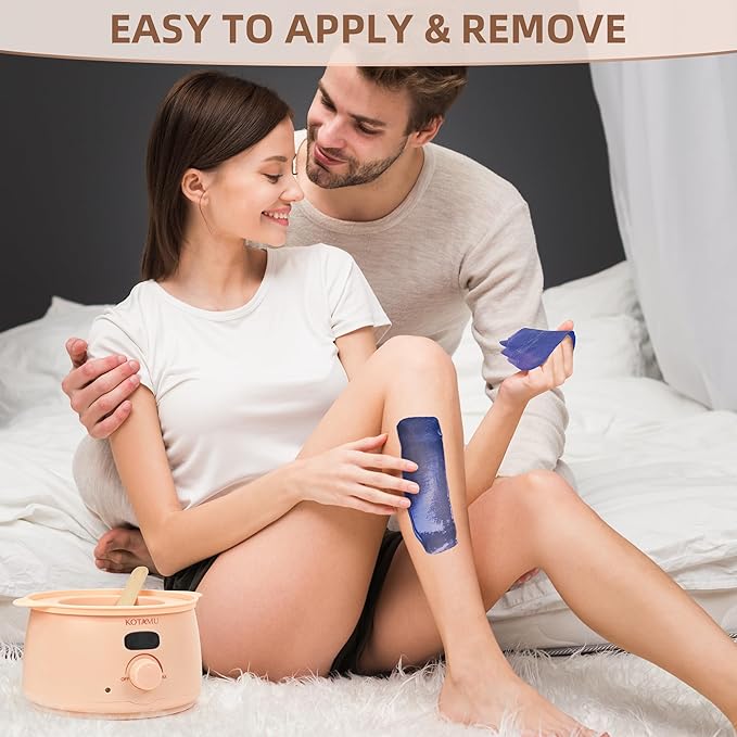 KOTAMU Wax Beads for Hair Removal, 1lb Lavender Hard Wax Beans for Sensitive Skin, Facial, Chin, Underarms, Brazilian Bikini Face, Perfect for Men Women Full Body Waxing at Home Salon