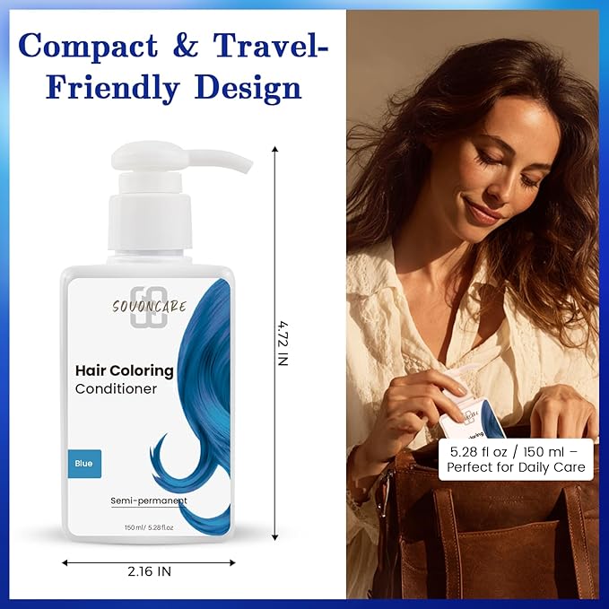SOVONCARE Blue Hair Color Depositing Conditioner Mask 5.28 OZ, Cruelty-Free