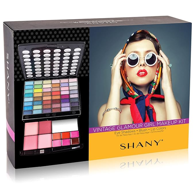 SHANY Glamour Girl Makeup Kit Eyeshadow Beauty Palette with Eye shadows, Blushes, Lipstick Lip-gloss, Make up Mirror, Cosmetics applicators, Premium Gift Packaging - Glamour