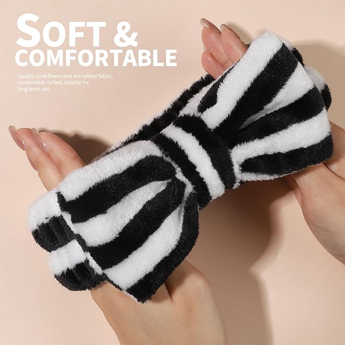 Teenitor Makeup Headband, Spa Headband For Girls, Bow Headbands, Fluffy Headbands for Washing Face, Skincare