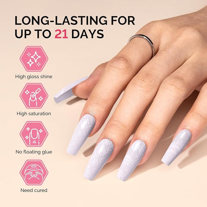 MelodySusie Fleurwee Plant Based Gel Nail Polish, Hema Free White Nail Polish Soak Off UV LED Gel Polish Gift for Women 21 Non Toxic Long Lasting Nail Art Manicure Salon DIY at Home P50