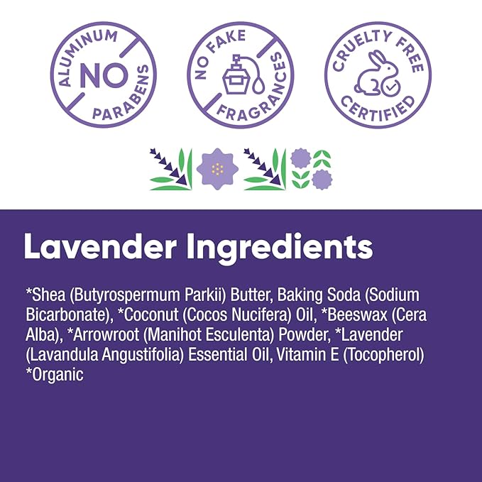 Pretty Frank Natural Aluminum-Free Deodorant Stick, Lavender (2-Pack) | All-Day Odor Control for Women & Men | Effective, Skin Soothing Formula with Safe, Organic Ingredients and Essential Oils