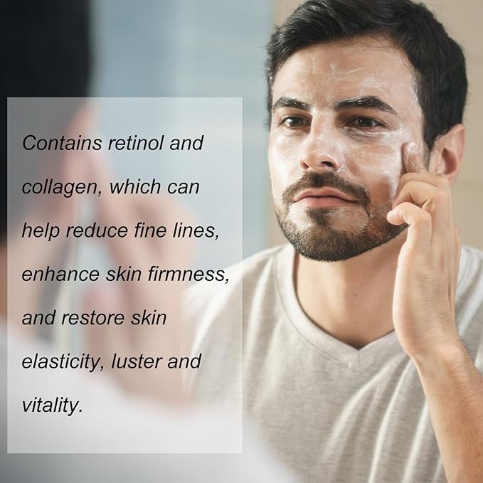 6-in-1 Face Cream for Men, Anti-Aging Moisturizer with Collagen, Hyaluronic Acid and Shea Butter, Reduces Wrinkles, Dark Circles and Puffiness, Men's Formula Daily Care 1.76 fl oz (1)