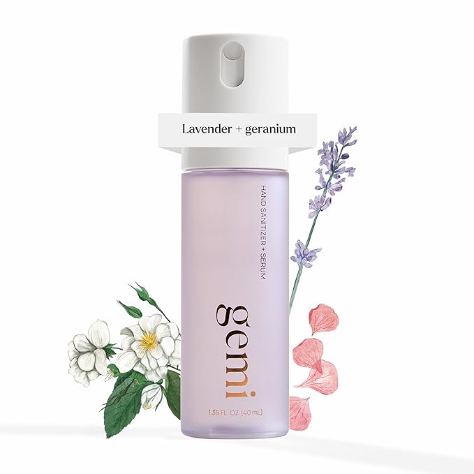 Hand Sanitizer + Serum™ | Amara | Hydrating K-Beauty Formula with Centella, Vitamin B5 & Green Tea | Kills 99.9% of Germs | Fresh Aromatic Scent with Lavender, Geranium & White Musk | 650 Sprays
