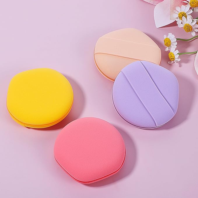 4 Packs Foundation Sponge, Makeup Sponge Set for Liquid, Cream, and Powder, Non-Absorbent & Fast Blending, Fluffy & Bouncy